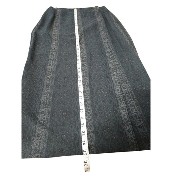 Liz Claiborne Black & Gray Floral Print Maxi Skirt Size 12 - Picture 9 of 9